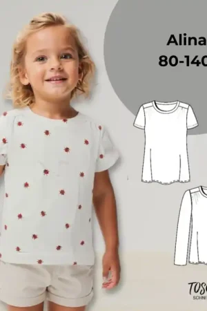 Weekendaanbieding E-book TOSCAminni Schnittmanufaktur Shirt Kids Alina Minni, Duits
