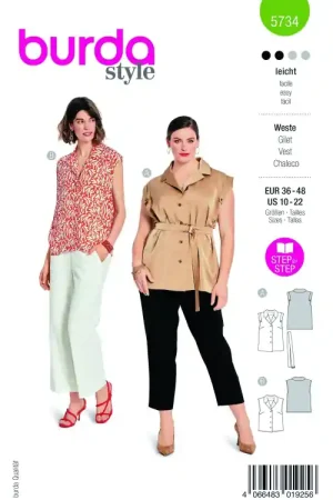 Weekendaanbieding Naaipatroon Vest Burda 5734, Nl/Dui/En/Fr