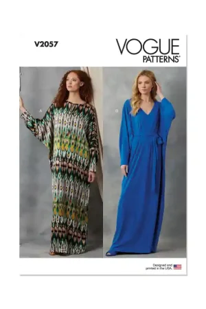 Voordeelprijs Naaipatroon Vogue 2057 Dames Caftan, maat XS-XXL Dui/En/Fr