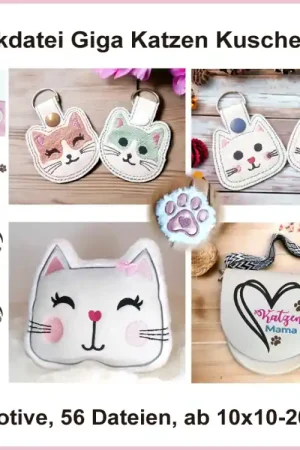 Aanbieding Borduurbestand Rock Queen Katzen Kuschel Set, Duits