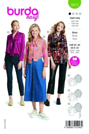 Voordeelprijs Naaipatroon blouse, Burda 5873, Nl/Dui/En/Fr