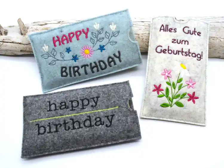 Aanbieding Borduurbestand Fadenstark Schokoladenhülle Geburtstag, Duits