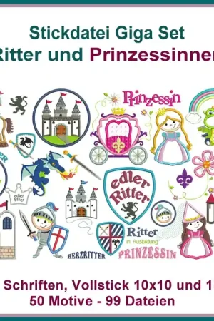 Voordeelprijs Borduurbestand Rock Queen Ritter - Prinzessinnen