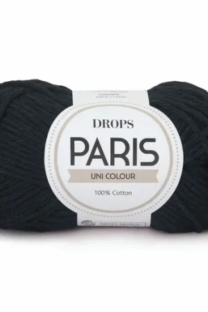 Weekendaanbieding DROPS Paris Uni Colour - 15 zwart - Katoen Garen