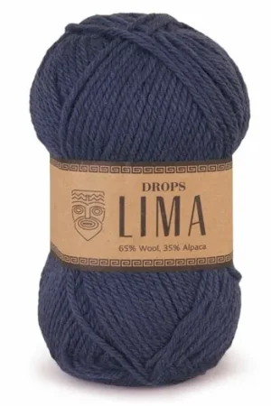 Beste Prijs DROPS Lima Uni Colour - 4305 blauw indigo - Wol Garen