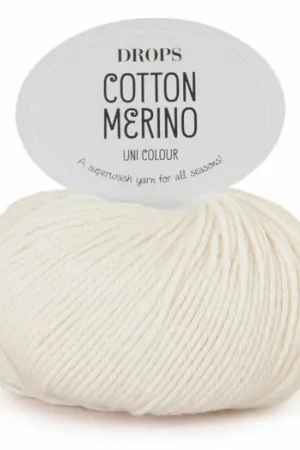 Aanbieding DROPS Cotton Merino Uni Colour - 01 naturel - Wol/Katoen Garen