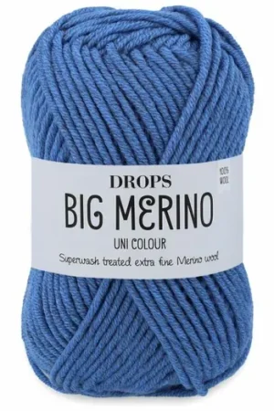 Beste Prijs DROPS Big Merino Uni Colour - 07 denimblauw - Wol Garen