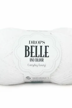 Alleen Vandaag DROPS Belle Uni Colour - 01 wit - Katoen Garen