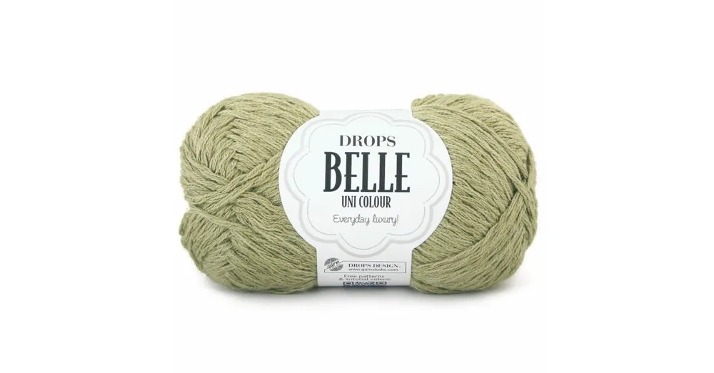 Aanbieding DROPS Belle Uni Colour - 10 mosgroen - Katoen Garen
