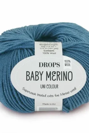 Actieprijs DROPS Baby Merino Uni Colour - 42 petroleum - Wol Garen
