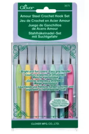 Seizoensaanbieding Clover Amour Haaknaaldenset - 0,6 t/m 1,75 mm - Ergonomisch met dunne haakpunten