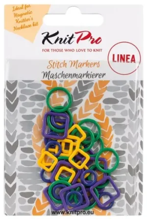KnitPro Metalen Steekmarkeerders Linea - 40 stuks - Rond & vierkant in 2 maten Beperkte Voorraad