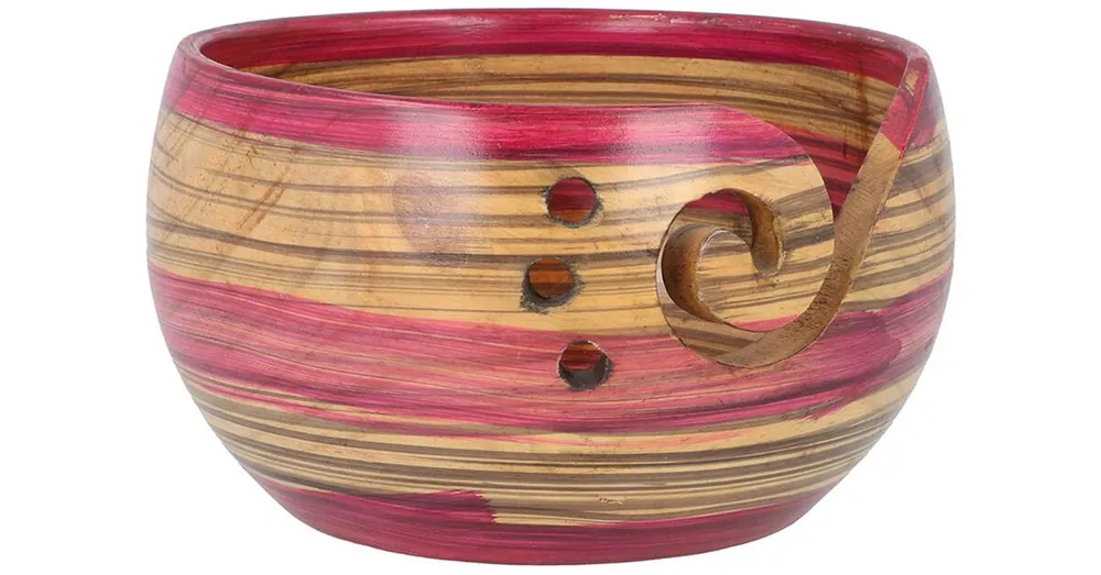 Rechtstreeks Van De Fabrikant Scheepjes Yarn Bowl - Dennenhout Lichtbruin-Rood - 13x9cm