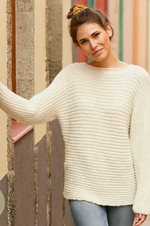 Premium Patroon Damestrui "Daily Wonder" overdwars gebreid - Drops Design