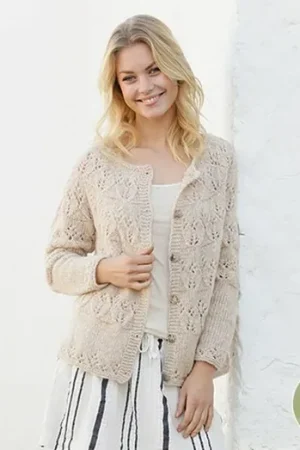 Voordeelprijs Patroon Gebreid Vest "Birch Woods Jacket" met ronde pas - Drops Design