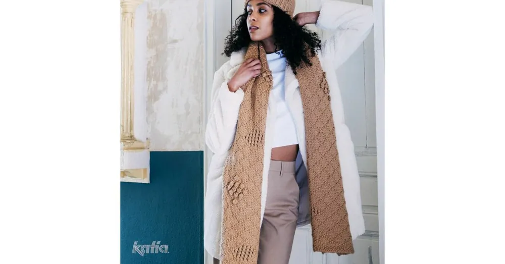 Patroon Gebreide Sjaal Katia Maxi Merino - Ana Pereira Design Beperkt Aanbod