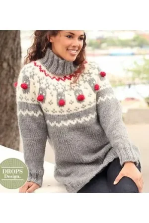 Gratis Verzending Patroon Gebreide Kersttrui "Rudolph" - Drops Design