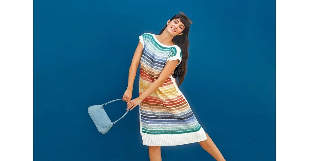 Breipatroon Zomerse Jurk met Strepen - Fair Cotton Infinity kleurpatroon - Katia Design Dagaanbieding