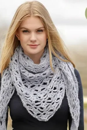 Express Levering Patroon Gehaakte Omslagdoek/Sjaal "Frost Flowers" - Drops Design