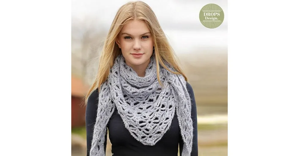 Express Levering Patroon Gehaakte Omslagdoek/Sjaal "Frost Flowers" - Drops Design