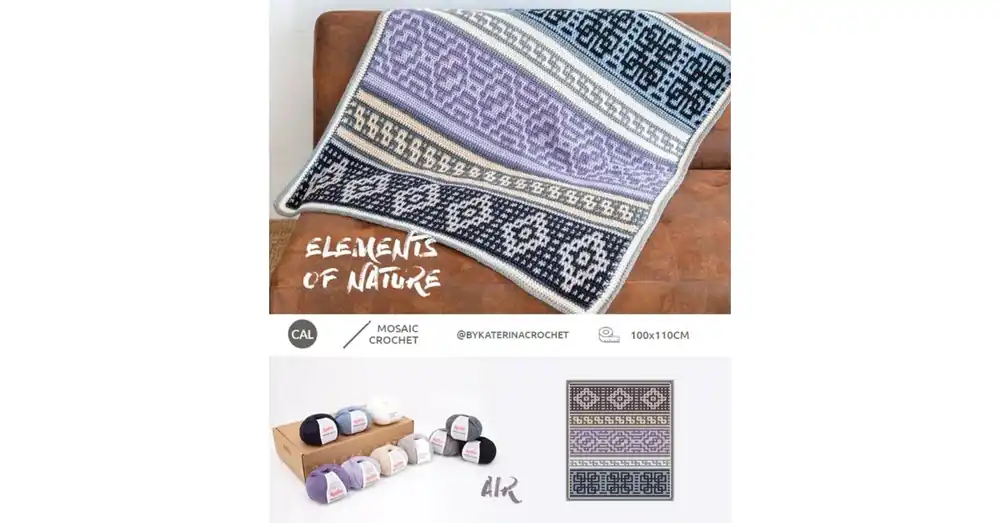 Express Levering KATIA Elements of Nature CAL - Air Kit - Gehaakte Deken Haakpakket