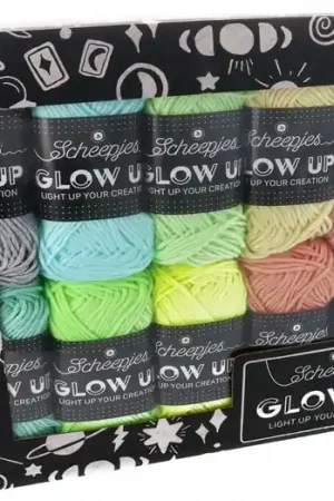 Flitsaanbieding Scheepjes Glow Up Colour Pack - 10 kleuren x 25 gram - Glow in the dark effect