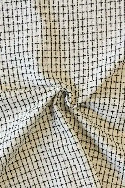 Voordeelprijs Bouclé - Ruit Zwart/Wit/Creme