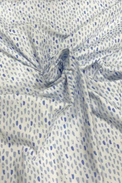 Aanbieding Budget Jersey - Soft blue Drops on White