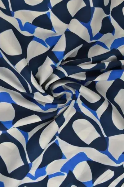 Viscose - Blue/Navy Graphic Seizoensaanbieding