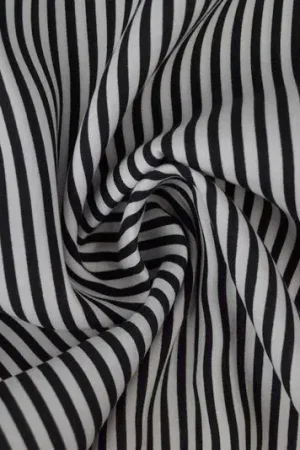 Viscose - Small Stripes Black/White Uitverkoop