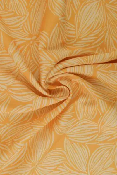 Viscose - Striped Flowers - Yellow/White Bestseller
