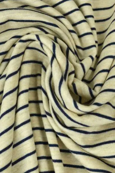 Viscose Tricot - Stripes Small Beige/ Navy Flitsaanbieding
