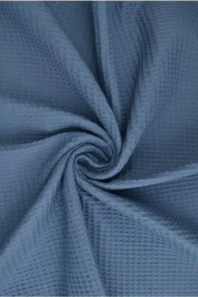 Wafelkatoen - Staal Blauw 138 Weekendaanbieding