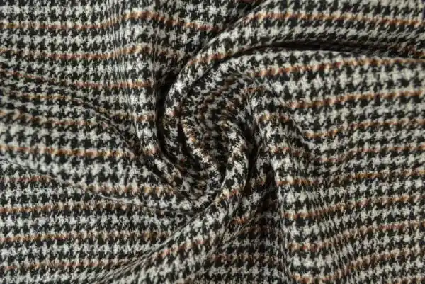 Wol - Small Pied de Poule - Zwart / Caramel Beperkte Voorraad