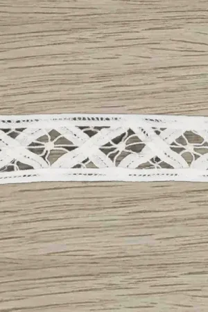 Weekendaanbieding Brussels Kant - Kruis - Wit - 40mm