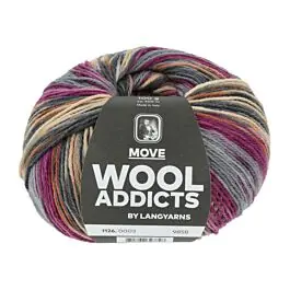 Weekendaanbieding Lang Yarns Move Wool Addicts kl.3 4-draads sokkenwol 100gr.