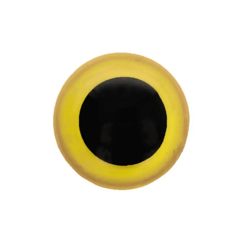 Op = Op dierenogen 15 mm zwart/geel veiligheidssluiting