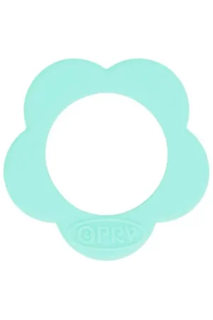 Hoge Kwaliteit SILICONEN BIJTRING BLOEM 40MM 285 licht turquoise