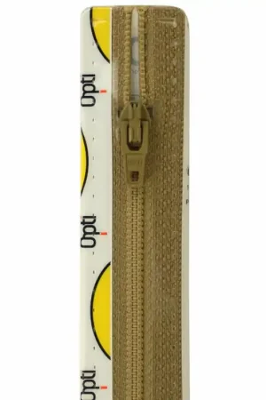 Beperkt Aanbod Opti S40 kleur 837 khaki spiraalrits 4mm niet deelbaar 12-22cm