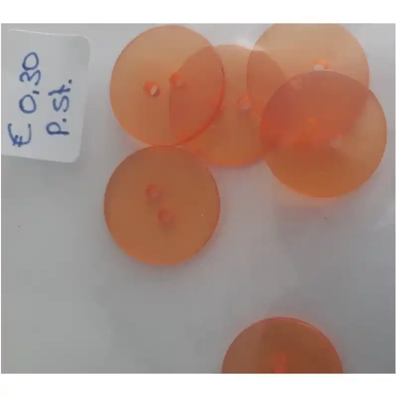 Beperkt Aanbod knopen doorzichtig oranje 20mm 6 stuks