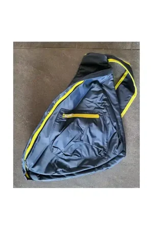 Superprijs Schouder koeltas donkerblauw met geel