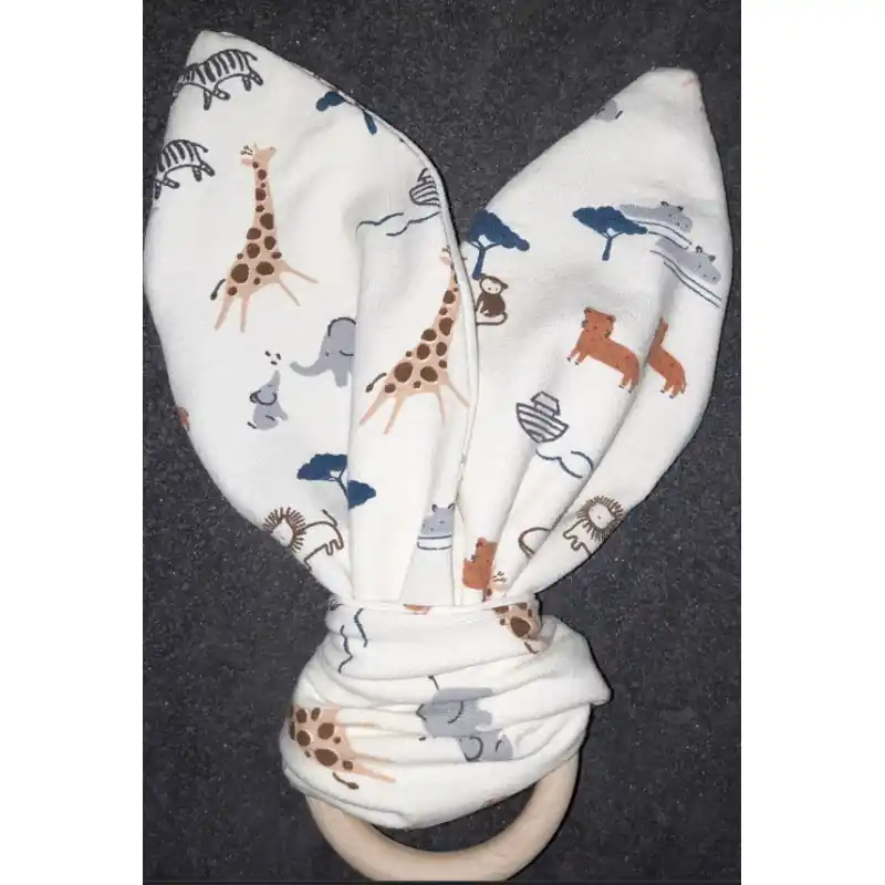 Bijtring met oortjes (konijnenoor)dieren met naam Premium