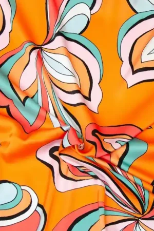 Viscose Satijnbinding Gucci Oranje Seizoensaanbieding