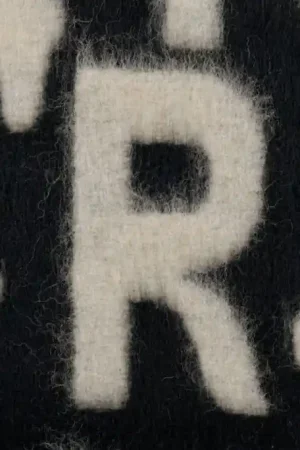 Wol\\/Polyester Alfabet Zwart\\/Wit Koopje