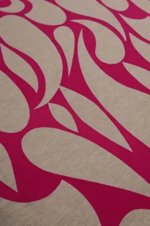 Viscose Linnen Abstract Roze\\/Beige Koop Vandaag