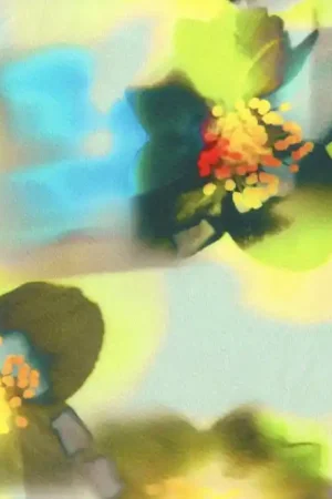 Viscose Crêpe Bloemen Groen\\/Turquoise Direct Verzonden