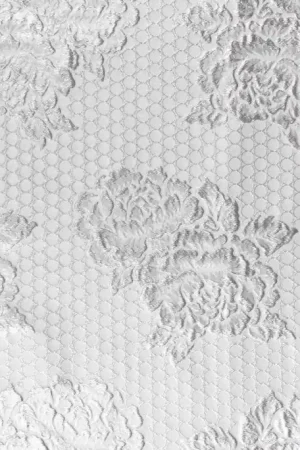 Aanbieding Jacquard Bloemen Circels Wit\\/Zilver