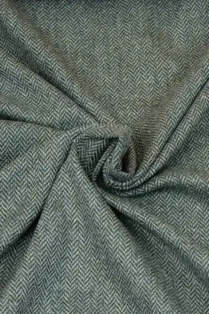 Wol Tweed Zig Zag Groen Finale Uitverkoop