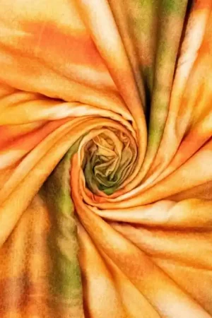 Viscose Jacquard Vervaagd Oranje\\/Groen Dagaanbieding