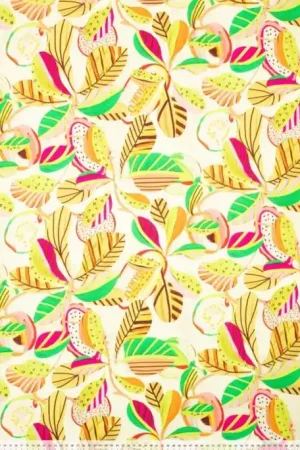 Viscose Poplin Tropisch Fruit Naturel Koop Vandaag